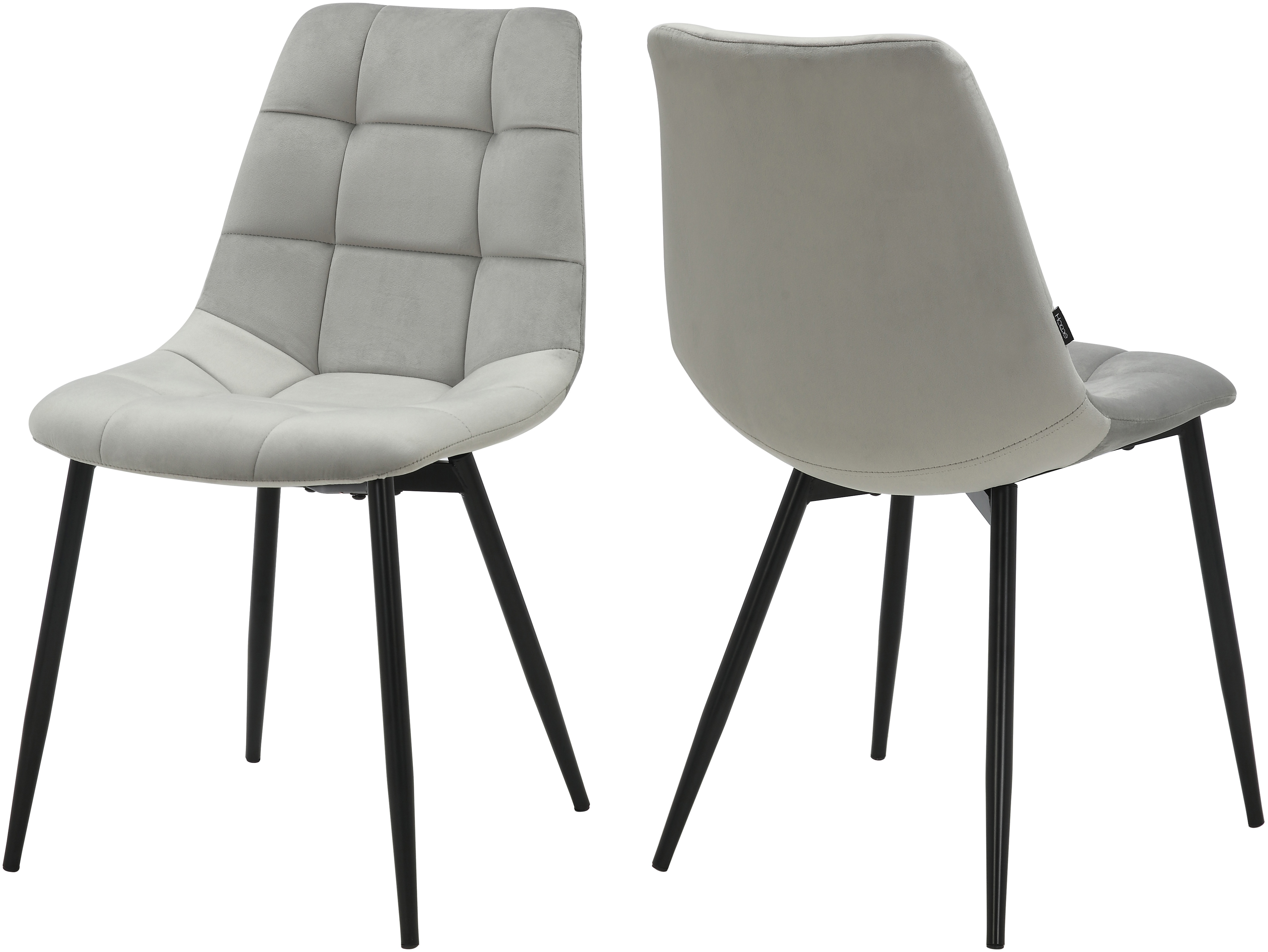 Esszimmerstuhl INOSIGN "Arhus, TOPSELLER", grau, B:46cm H:84cm T:57cm, Stühle, Esszimmerstuhl, Küchenstuhl mit weichem Samtvelours Bezug, pflegeleichtes Material