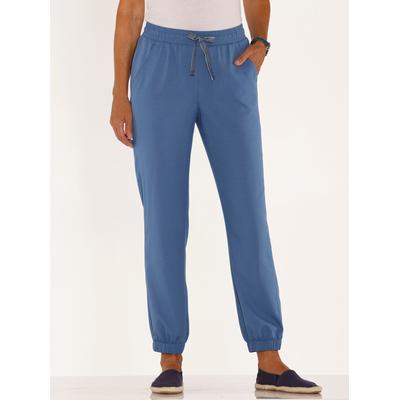 Schlupfhose CLASSIC BASICS, Damen, Gr. 50, Normalgrößen, blau (jeansblau), 100% Polyester, unifarben, lang, Hosen Image
