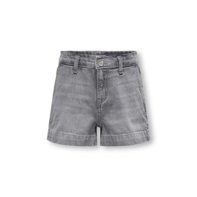 Jeansshorts KIDS ONLY "KOGCOMET WIDE SHORTS DNM MAT624 NOOS", Mädchen, Gr. 128, N-Gr, blau (medium grau denim), Web, Obermaterial: 100% Baumwolle, unifarben, modisch, regular fit ca. Mitte Oberschenkel, Jeans Image