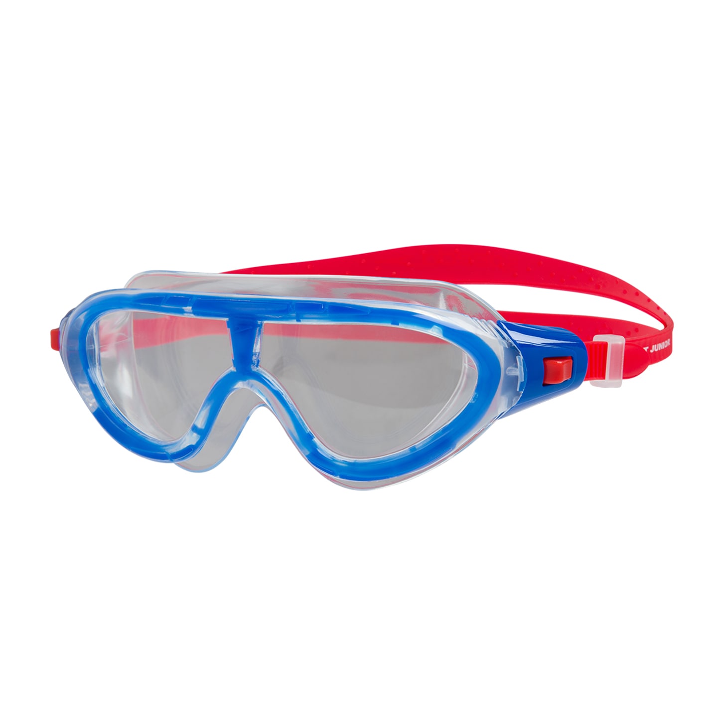 Schwimmbrille SPEEDO, transparent (rot, clear), Sportbrillen, Kinder, für Kinder und Jugendliche von 6-14 Jahren, mit großem Sichtfeld
