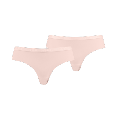 Brasilslip PUMA "PUMA WOMEN MICROFIBER BRAZILIAN 2P HANG", Damen, Gr. L, rosa (rose dust), Microfaser, Obermaterial: 83% Polyamid, 17% Elasthan, körpernah, Unterhosen, Mit elastischem Soft-Touch-Logobund Image