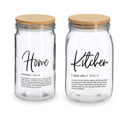 Vorratsglas ZELLER PRESENT "HOME & KITCHEN", braun (transparent, bambus), Glas, Bambus, Lebensmittelaufbewahrungsbehälter, luftdicht verschließbar Image