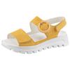 Plateausandale WALDLÄUFER "H-NELE", Damen, Gr. 7 (40,5), gelb (sonnengelb), Veloursleder, unifarben, modisch, Schuhe, Sommerschuh, Sandalette, Klettschuh in Komfortweite H (= sehr weit)