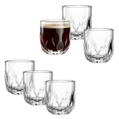 Gläser-Set LEONARDO "Kaffee-Glas GOCCE, 220 ml, 6er-Set", transparent, H:8,2cm Ø:7,6cm, Glas, Trinkgefäße, 3. Variante, mit Tropfenrelief Image