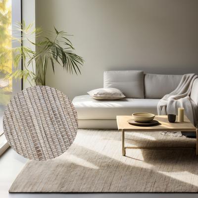 Teppich HANSE HOME "Dhaka Juteteppich", grau (grau,braun), B:60cm H:5mm L:90cm, Jute, Teppiche, Läufer, handgewebt, Jute, Wolle, Natur, Wohnzimmer, Flur, Klassisch Image