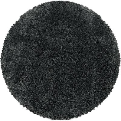 Hochflor-Teppich AYYILDIZ TEPPICHE "FLUFFY 3500", grau, H:50mm Ø:80cm, Polypropylen (PP), Teppiche, Langflor, Shaggy, uni, robust, auch rechteckig erhältlich, Wohnzimmer Image