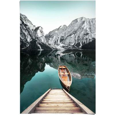 Poster REINDERS "Berg See Rocky Mountains - Glacier - Winter", grün (farbe bild(er): grün), B:61cm H:91,5cm, Papier, Bilder Image