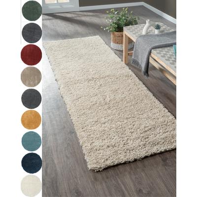 Hochflor-Läufer "My Shaggy", beige, B:80cm H:37mm L:250cm, Polypropylen (PP), MYFLAIR MÖBEL & ACCESSOIRES, Teppiche, Shaggy, Uni Farben, leicht glänzend, Microfaser, extra flauschig Image