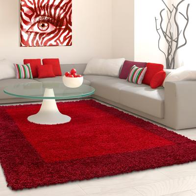 Hochflor-Teppich AYYILDIZ TEPPICHE "Life Shaggy 1503", rot, B:80cm H:30mm L:150cm, Kunstfaser, Teppiche, als Läufer und in rund erhältlich, Shaggy, Langflor, Wohnzimmer Image