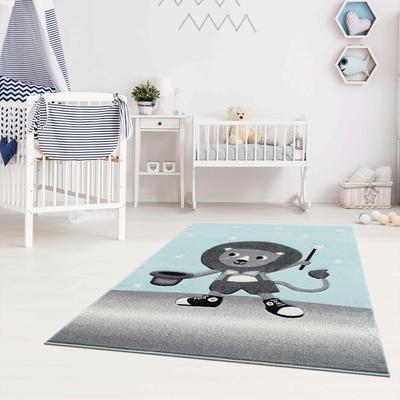 Kinderteppich CARPET CITY "Bueno Kids 9378", grün (mint), B:120cm H:11mm L:170cm, Polypropylen (PP), Teppiche, Spielteppich, Löwe, Boot, 3D-Effekt, Weicher Flor, Pflegeleicht Image