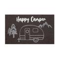 Fußmatte WECON HOME "Happy Camper", grau (anthrazit,weiß), B:40cm H:18mm L:60cm, Kokos, Teppiche, rutschfest, robust, innen, Außenbereiche überdacht, schwer