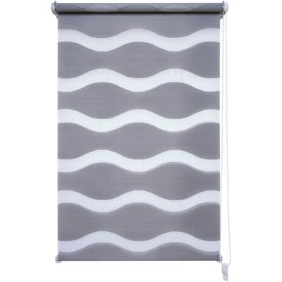 Doppelrollo LIEDECO "Wave" Gr. 10, grau, B:90cm H:210cm, Polyester, Metall, Rollos, Klemmfix-DUO-Rollo, Doppelrollo "Wave" Image