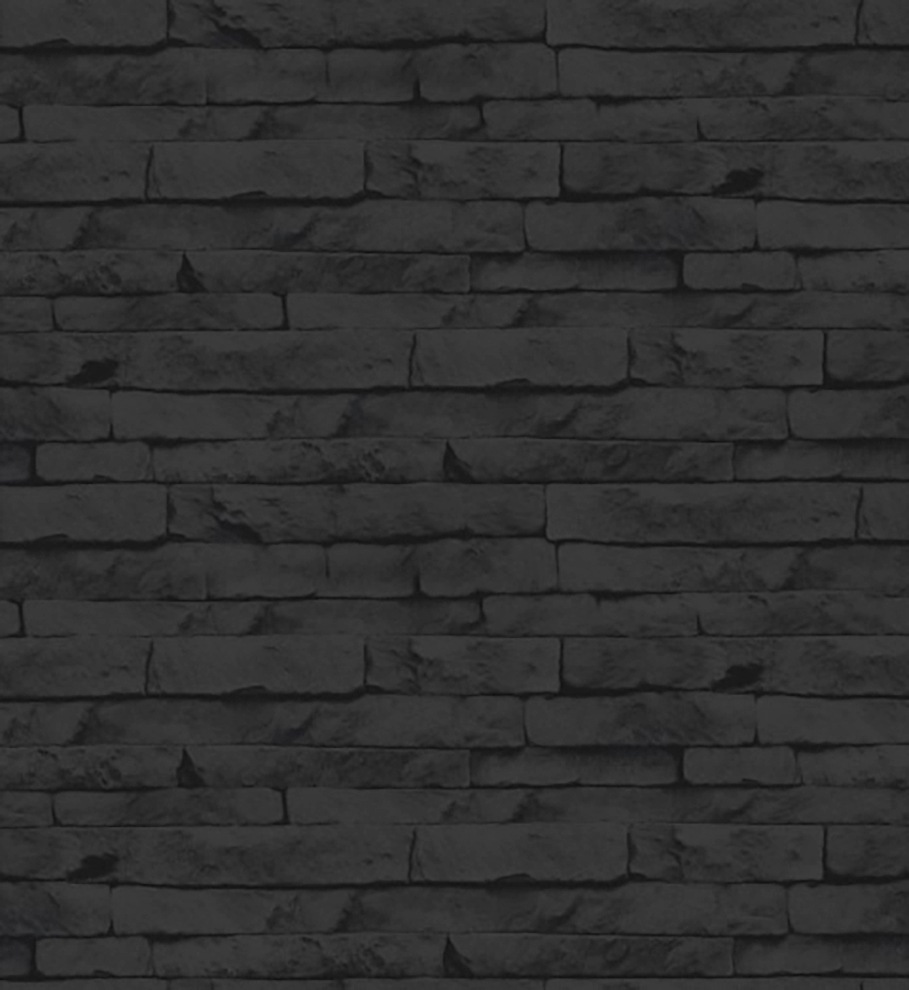 Vliestapete SUPERFRESCO EASY "Steine/Wand", schwarz, B:0,52 L:10, Vlies, Tapeten, Schwarz - 10m x 52cm Image