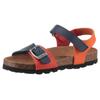 Riemchensandale KIDSWORLD, Kinder, Gr. 28, nachtblau, orange, rot, Lederimitat, klassisch, Schuhe, Sommerschuh, Strandschuh, Urlaubschuh mit Klett