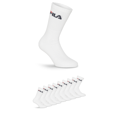 Sportsocken FILA "UNISEX CREW TENNIS FULL TERRY SOCKS", Damen, Gr. 35-38, weiß, Baumwollmischung, unifarben, bedruckt, normal, Socken Image