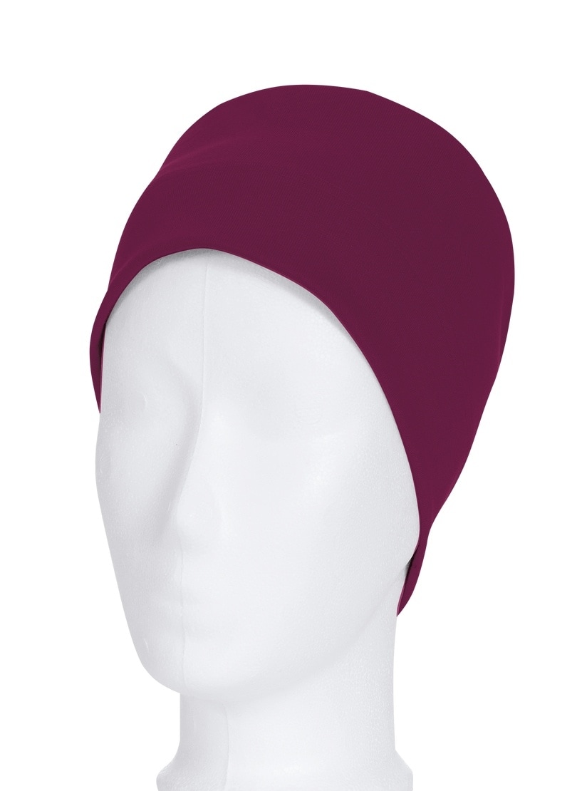 Strickmütze TRIGEMA "TRIGEMA Soft-Cap aus Viskose", Kinder, Gr. 900, rot (sangria), Kunstfaser, Sportlich, Mützen Image