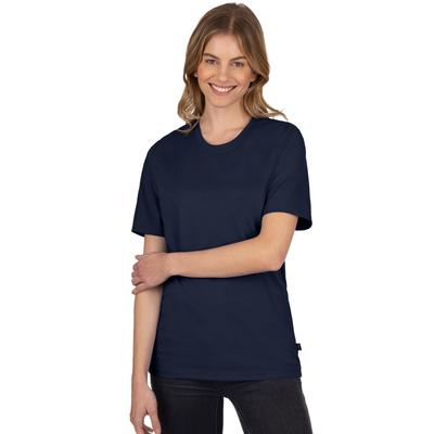 T-Shirt TRIGEMA "TRIGEMA T-Shirt aus 100% Baumwolle", Damen, Gr. XXXL, blau (navy), 100% Baumwolle, Basic, Kurzarm, Shirts Image