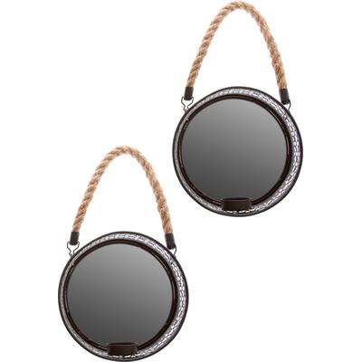 Spiegelwandblaker "Anandi, schwarz", schwarz, B:18cm H:18cm T:18cm, MYFLAIR MÖBEL & ACCESSOIRES, Spiegel, Landhaus, rund Image