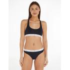 Sport-Bustier, Damen, Gr. M (38), N-Gr, blau (desert sky (dunkelblau)), Stoff, Obermaterial: 53% Baumwolle, 35% Modal, 12% Elasthan, TOMMY HILFIGER UNDERWEAR, unifarben, sportlich, extraeng, BHs, mit Tommy Hilfiger Schriftzügen auf dem Unterbrustband