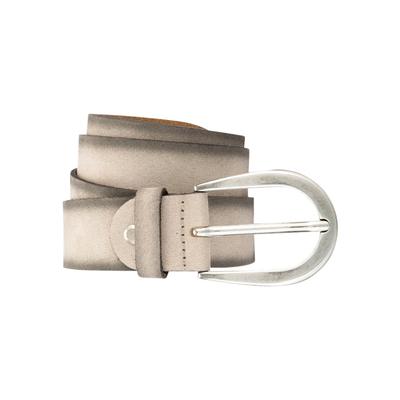 Ledergürtel BERND GÖTZ, Damen, Gr. 85, beige (sand), Leder, unifarben, casual,modisch, Gürtel, mit mattsilberfarbener Dornschließe Image