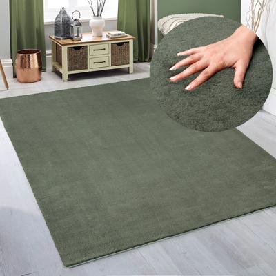 Teppich MY HOME "Arabell, Kunstfellteppich", grün (forest), B:120cm H:16mm L:160cm, Polyester, Teppiche, flauschig, kuschelig, Felloptik, Anti-Rutsch-Unterseite, Waschbar Image