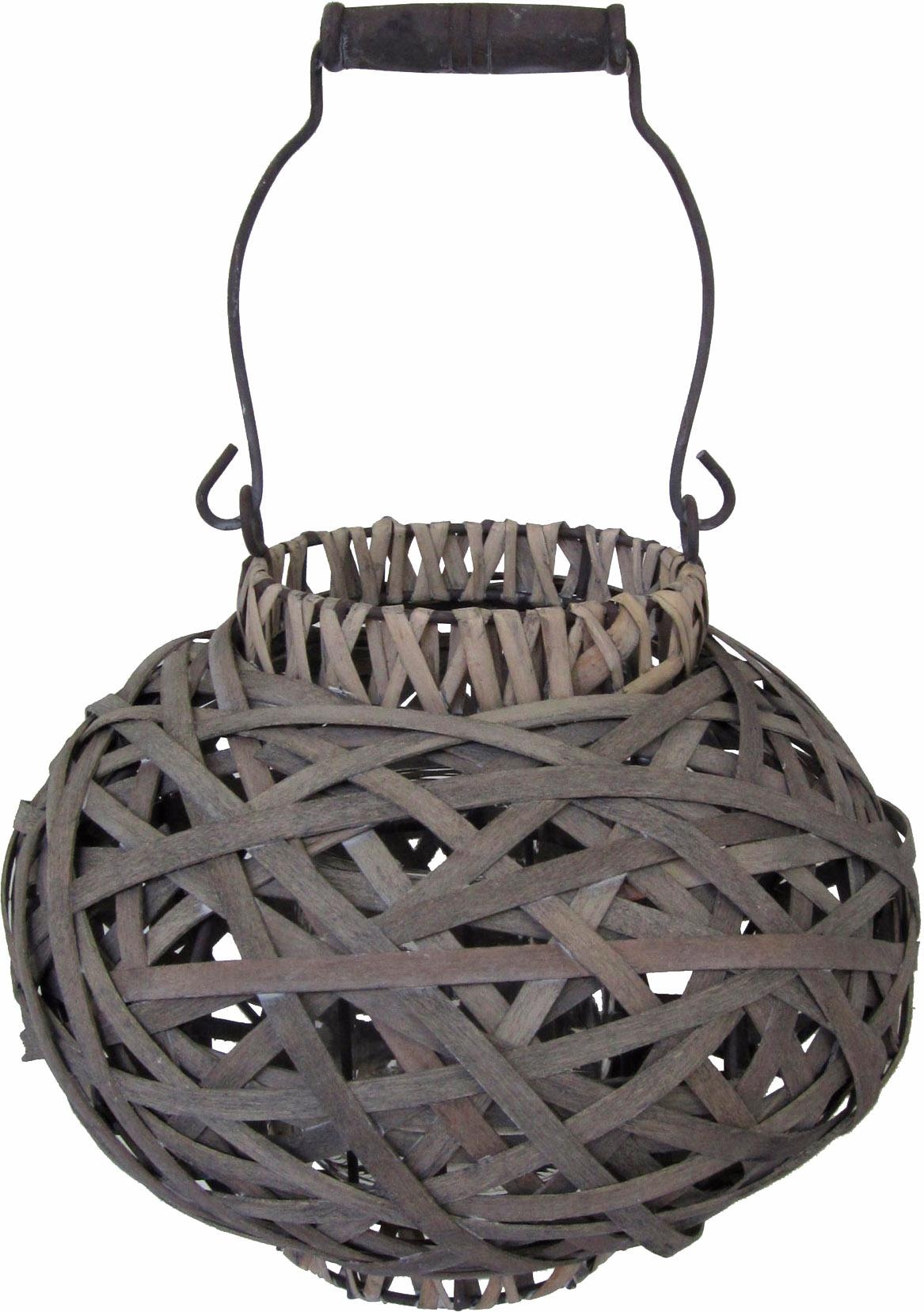 Kerzenlaterne HOME AFFAIRE, grau, H:21cm Ø:24cm, Glas, Holzwerkstoff, Metall, Kerzenhalter Image