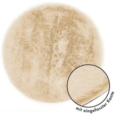 Stuhlkissen LUXOR LIVING "Sitzauflage Calais", beige (beige, felloptik, unifarben), Ø:40cm, Polyester, Dekokissen_Sitzkissen_Kissenhüllen, Kunstfell, eckig oder rund erhältlich, sehr weich, auch als 4er Set Image