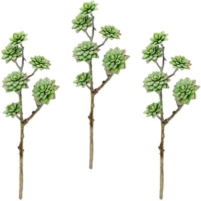 Kunstpflanze I.GE.A. "Sukkulentenzweig", grün (hellgrün), B:15cm H:45cm, Kunststoff, Kunstpflanzen, 3er Set Image