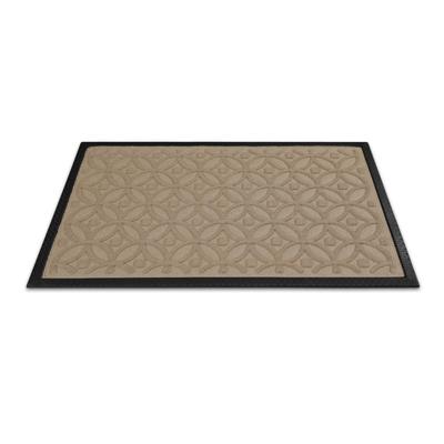 Fußmatte WECON HOME "Midnight Mosaic", beige (sand beige), B:45cm H:4mm L:75cm, Polyester, Teppiche, pflegeleicht, rutschfest, Ornamente, Innen & Außen, Schmutzfangmatte Image