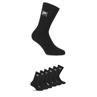 Sportsocken FILA "UNISEX CREW TENNIS FULL TERRY SOCKS", Damen, Gr. 39-42, schwarz, Baumwolle, Elasthan, Polyester, unifarben, normal, Socken, klassische Tennissocken Image
