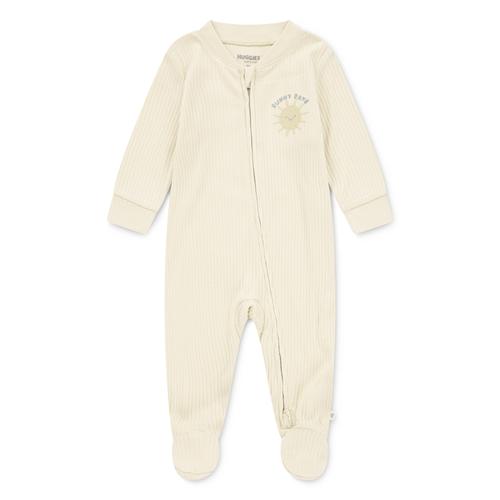 Strampler HUGGIES BABYWEAR, Baby, Gr. 3 (68), N-Gr, marzipan, Obermaterial: 100% Baumwolle, Strukturmuster, casual, regular fit, Langarm Rippbündchen, Overalls, mit Logo Schriftzug