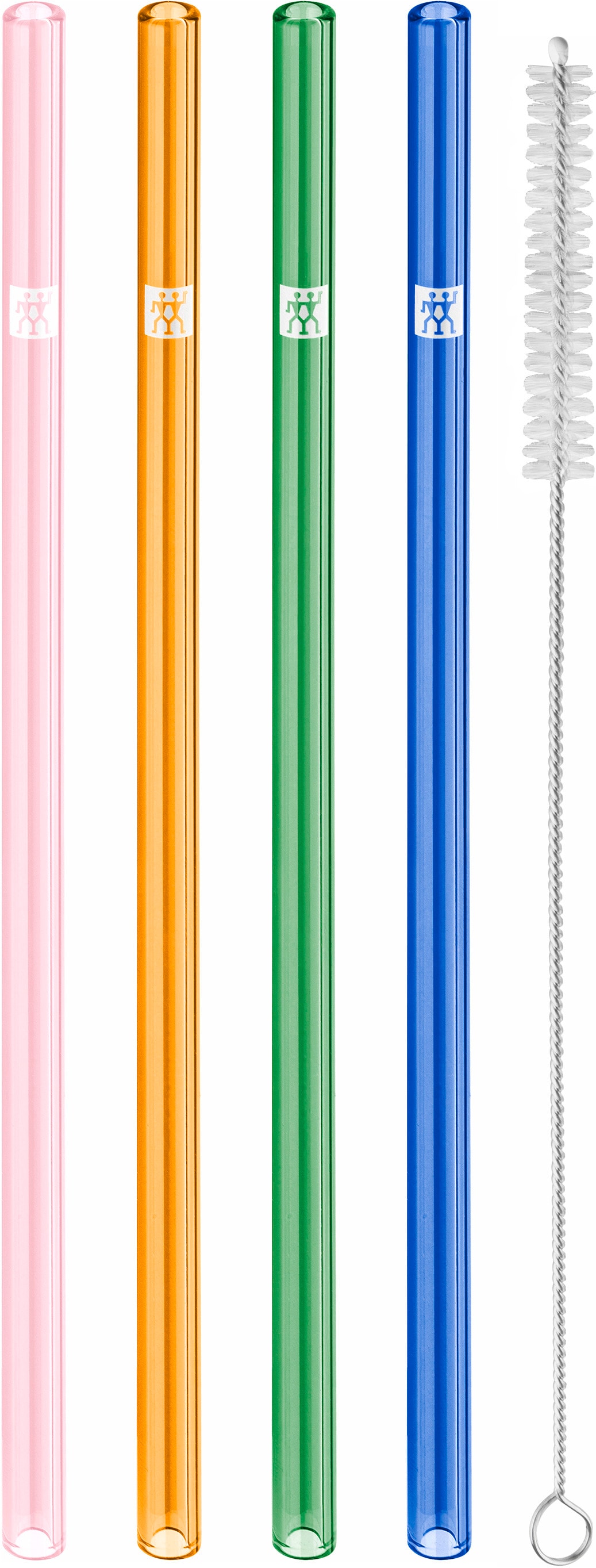 Trinkhalme ZWILLING "Sorrento", bunt, L:23cm, Borosilikatglas, Küchenhelfer-Sets, Vier Glasstrohhalme, Borosilikatglas, gemischte Farben, gerade Image