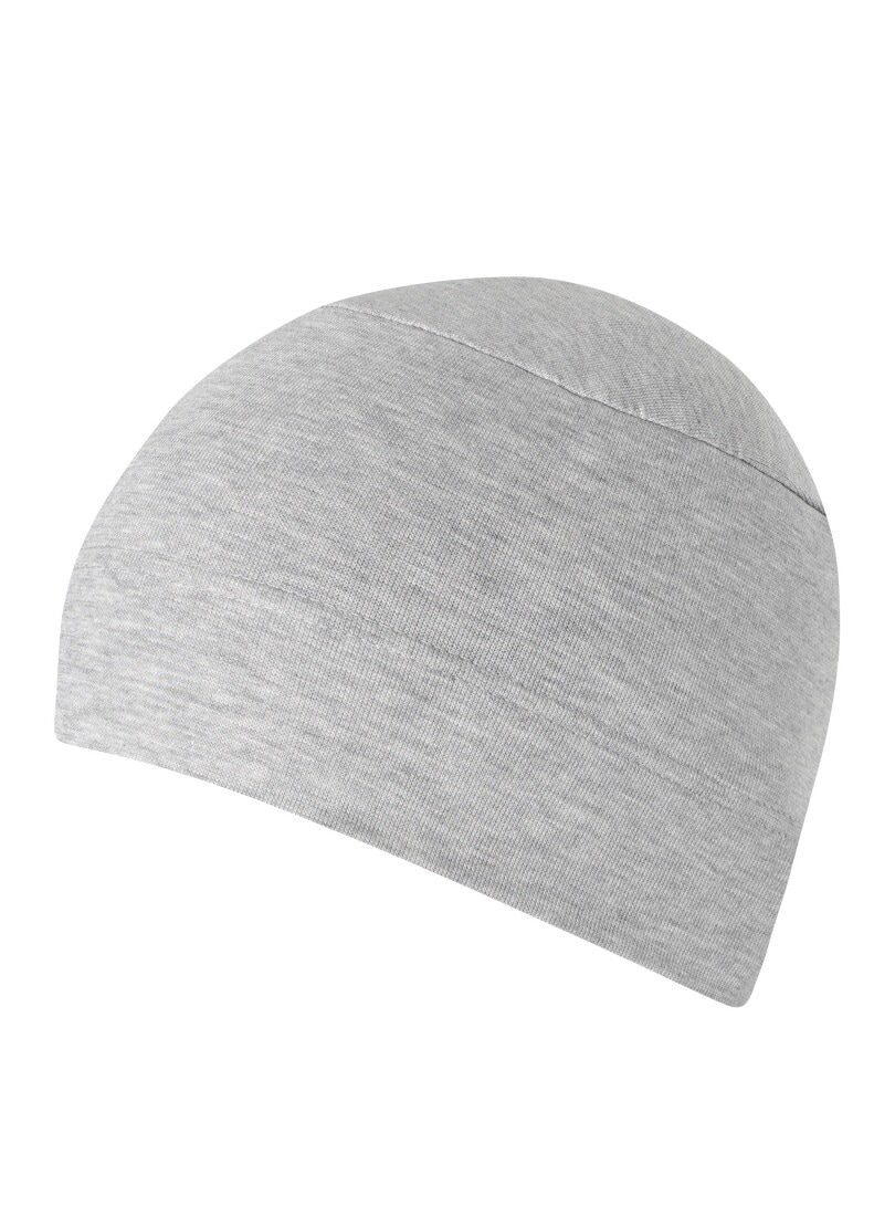 Strickmütze TRIGEMA "TRIGEMA Soft-Cap", Kinder, Gr. 900, grau (grau, melange), Baumwollmischung, Mützen Image