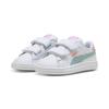 Sneaker PUMA "SMASH 3.0 L V INF", Gr. 25, puma weiß, modern mint, pink fruit, Leder, unifarben, sportlich, Schuhe, für Babys mit Klettverschluss