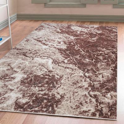 Teppich MY HOME "Saniel" Gr. 1, braun, B:60cm H:9mm L:90cm, Kunstfaser, Teppiche, mit besonders weichem Flor, Kurzflor, Marmor-Optik, Wohnzimmer Image