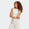 Tanktop ADIDAS SPORTSWEAR "W LIN SJ TK", Damen, Gr. M, grau (wonder aluminium, weiß), Obermaterial: 93% Baumwolle, 7% Elasthan, sportlich, Rundhals, Tops