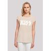 T-Shirt F4NT4STIC "Kiss Rock Band Vintage Logo", Damen, Gr. XXL, weiß (sandweiß), Obermaterial: 100% Baumwolle, casual, regular fit, Rundhals, Kurzarm ohne Bündchen, Shirts, Premium Qualität, Musik, By Rock Off