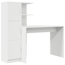 vidaXL Schreibtisch mit Stauraum Weiß Holzwerkstoff Image