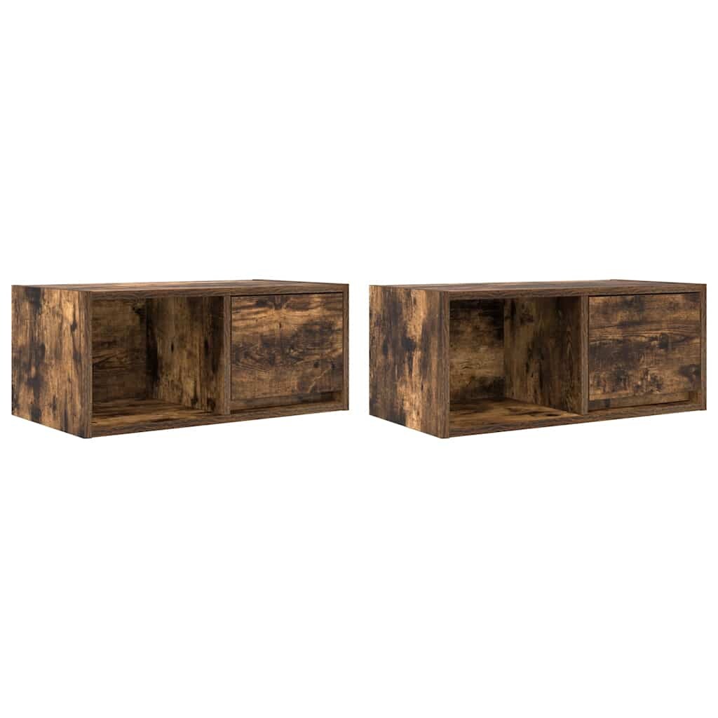 vidaXL TV-Schränke 2 Stk. Räuchereiche 60x31x25,5 cm Holzwerkstoff Image