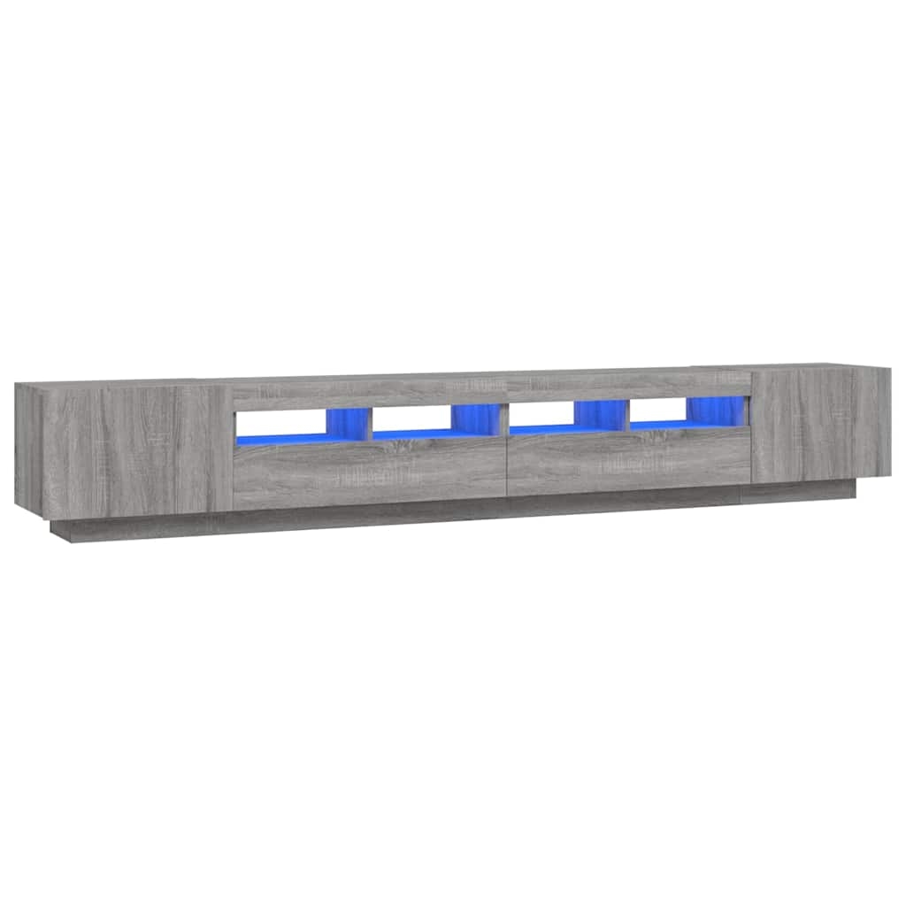 vidaXL 3-tlg. TV-Schrank-Set LED-Leuchten Grau Sonoma Holzwerkstoff Image