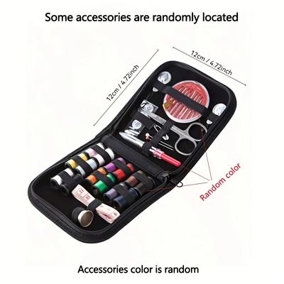 TEMU Portable Mini Travel Sewing Set - Colourful Canvas, A Must-have For Quick Repairs For All And Everyday Use Image