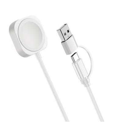TEMU Charger For Iwatch, 3.3ft/1m Magnetic Wireless Charging Cable For Usb C/usb A For Iwatch Ultra 2/ 10 Se/se2/9/8/7/6/5/4/3/2 Image