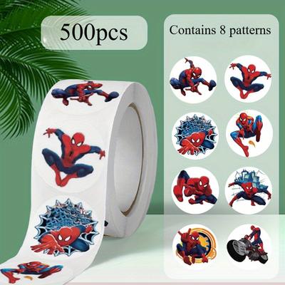 TEMU 500pcs Classic Superhero Office Seals And Stickers, Fashionable Hero, Diy Sticker Roll, Very Individual Birthday Gift Image