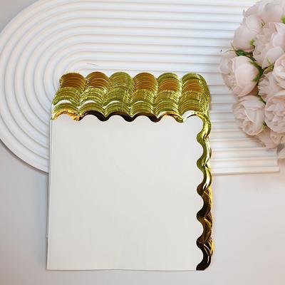 TEMU 20pcs/40pcs/60pcs/100pcs,white Scalloped Napkin With Edge Thick Disposable Napkin Party Napkin Drink Napkin For Wedding Dinner Birthday Party (white, 6.3x 6.3 Inch) Image