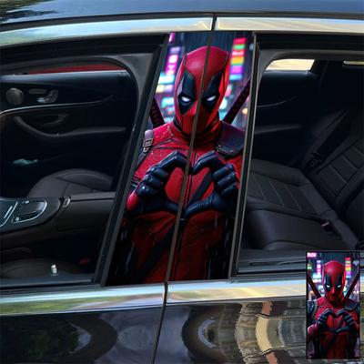 TEMU 2pcs Of Deadpool Car Decals - High For , Creative Car Decoration Stickers, High Quality, Sun-resistant Decals For Cars, Trunks, Glass Doors, And Suitcases, Halloween And Christmas Decorations. Image