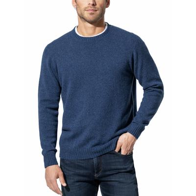 Walbusch Herren Lammwoll-Pullover Nahtlos Blau Image