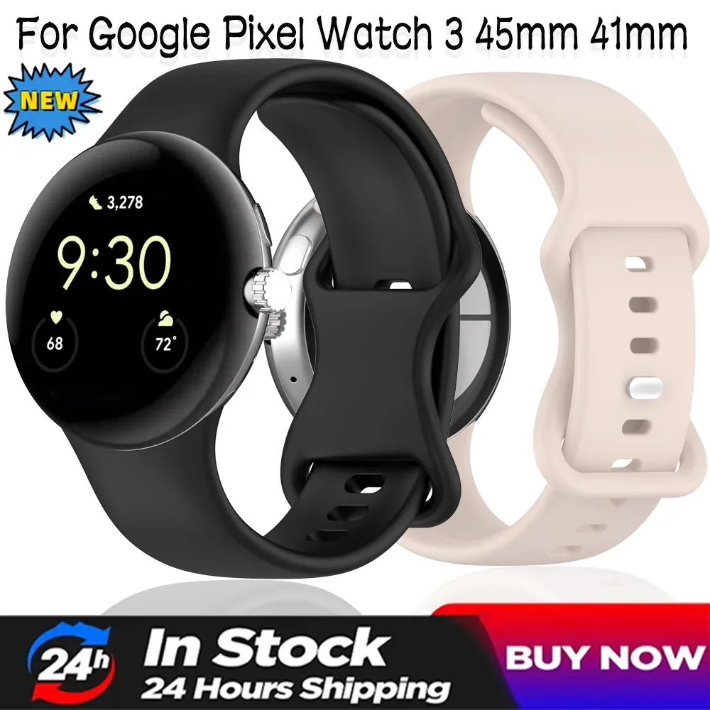 Offizielles Silikonarmband für Google Pixel Watch 3 45 mm 41 mm, atmungsaktives Sportarmband für Google Pixel Watch 2/1 Band Image