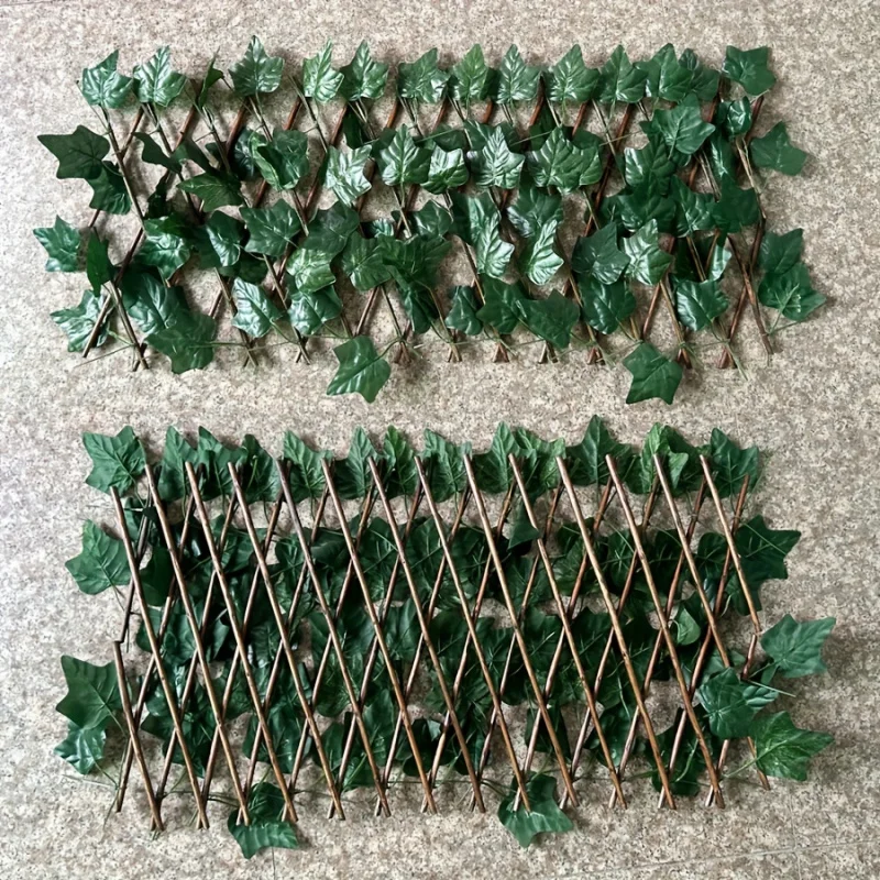 1pc expandieren der Gitter zaun versenkbarer Zaun, künstlicher Garten pflanzen zaun UV-geschützter Wein Privatsphäre Zaun Faux Efeu Zaun Image