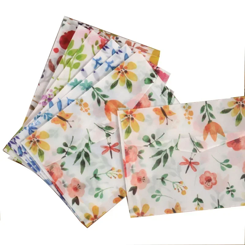30 Stück verträumte Delikatesse, 12,5 x 17,5 cm, durchscheinende Schwefelsäure-Papierumschläge, mit bezaubernden bunten Designs Image