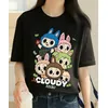 2025 Pop Mart Labubu T-Shirts für Frauen Anime Mode Kurzarm Top Sommer Hip Hop Schwarz Weiß T-Shirt